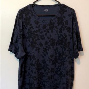 Linen-blend floral tee